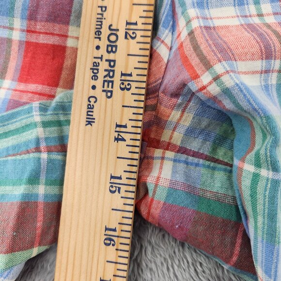 Talbots Shorts Womens Size 14 Multicolor Linen-Cotton Blend Plaid Lightweight - Picture 15 of 16